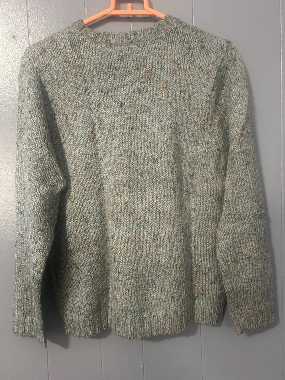 Haband Women's Green Marled Knit Crew Neck Sweater Size S